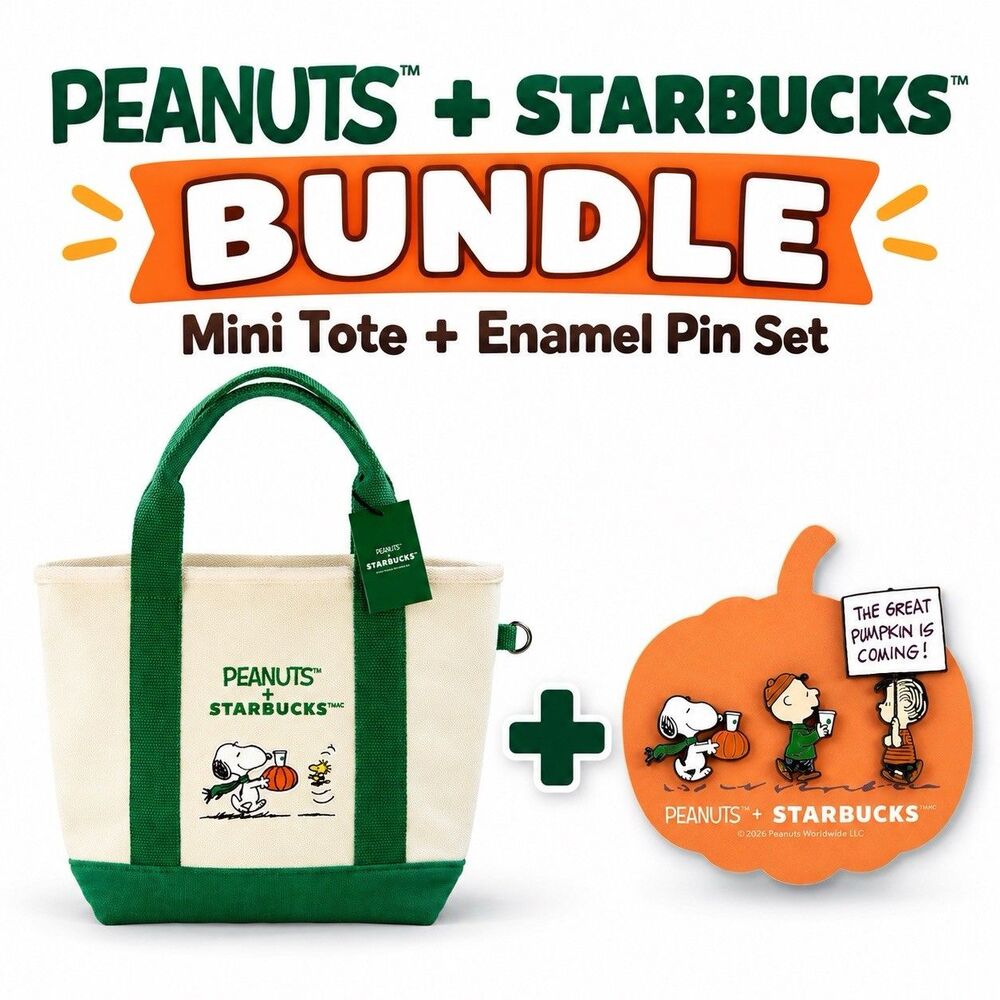 Peanuts x Starbucks Mini Tote + Great Pumpkin Enamel Pin Set 2026 SOLD OUT